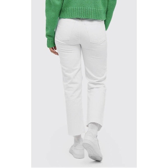 Re/done 70s Stove Pipe Cropped Straight White Destroyed Jeans Sz 27 NEW - Picture 13 of 15